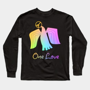 One Love Dove Holding a Peace Sign Long Sleeve T-Shirt